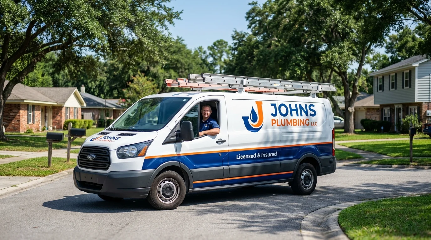 Johns Plumbing LLC service van in Bethesda, OH